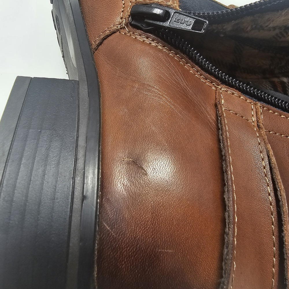 Remonte Knee High Leather/Blue Suede Boot- Plaid Inner Lining Size 36 EU/5.5 US - Picture 11 of 14